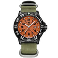 Men's Military Style Waterproof Sports Watch with Luminous Dial and Steel Strap