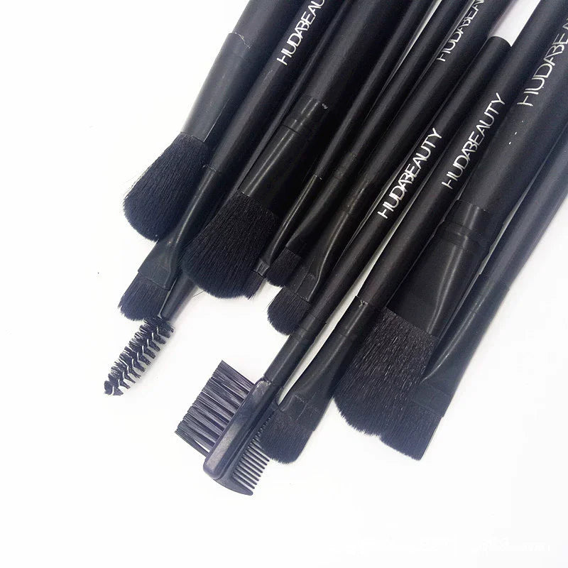 12pcs Makeup Brush Set with Metal Case Soft Fiber Face Brushes