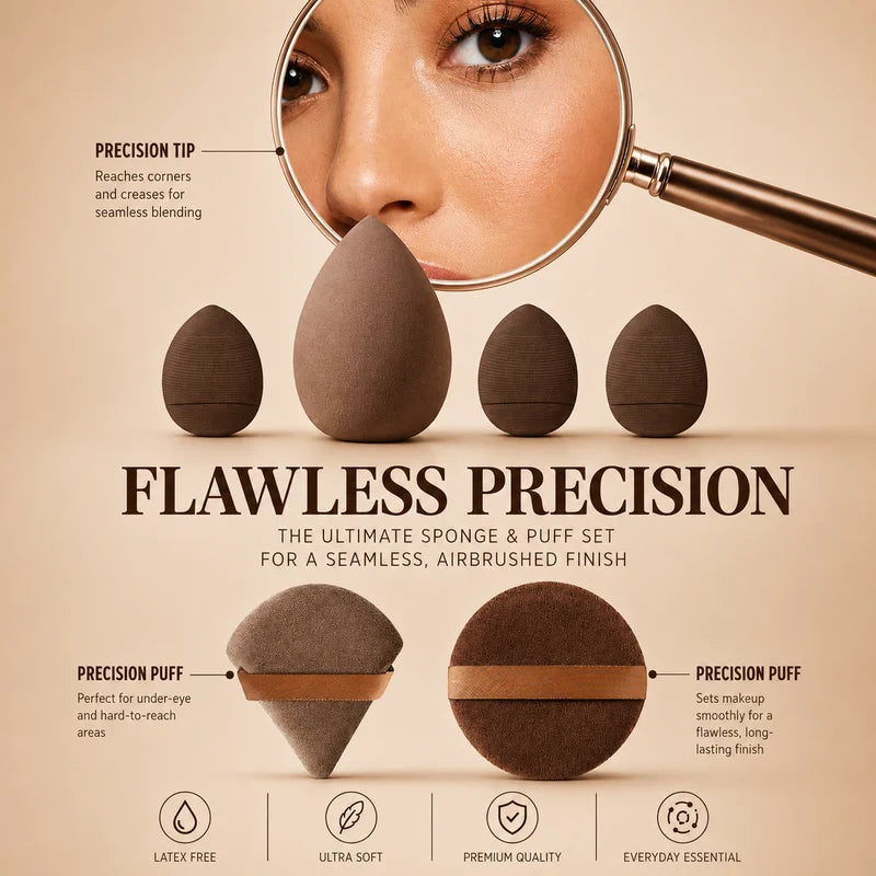 12-Piece Makeup Brush Set with Sponges for Foundation, Powder & Eyeshadow - Versatile & High-Quality
