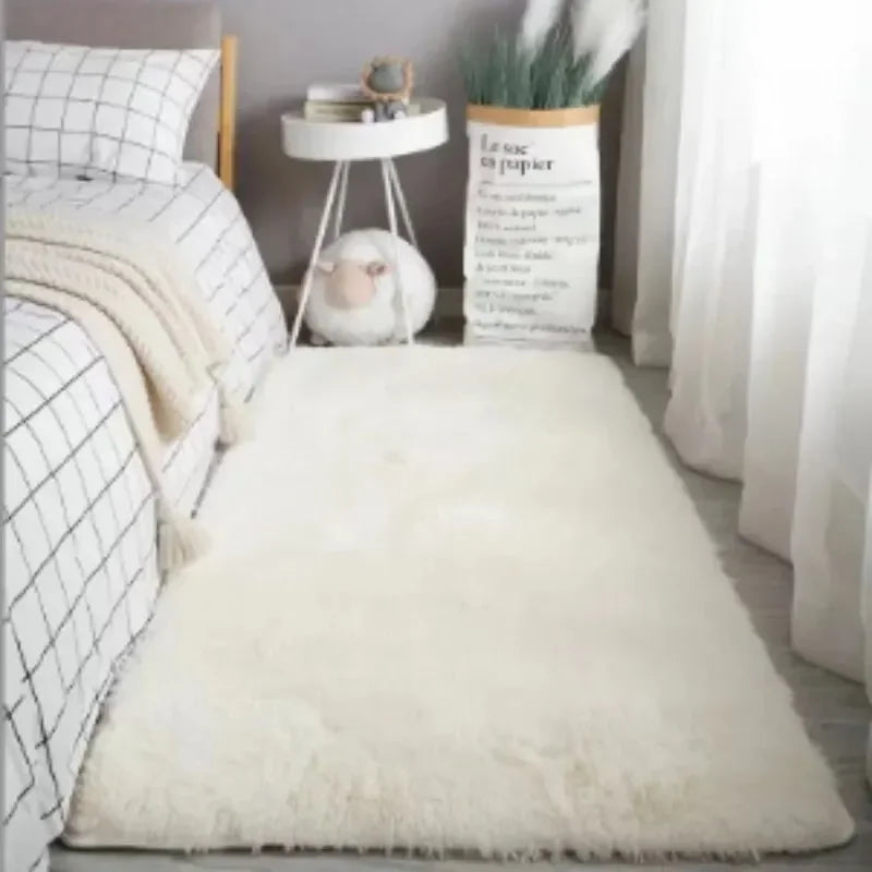 Modern Wind Silk Wool Rug - Fluffy, Durable, Machine Washable Bedroom and Living Room Floor Mat