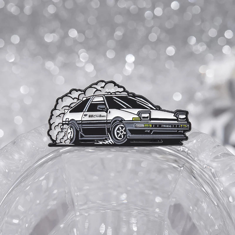 Car Drift Brooch Enamel Pin - Anime Inspired Cartoon Lapel Badge Jewelry Gift