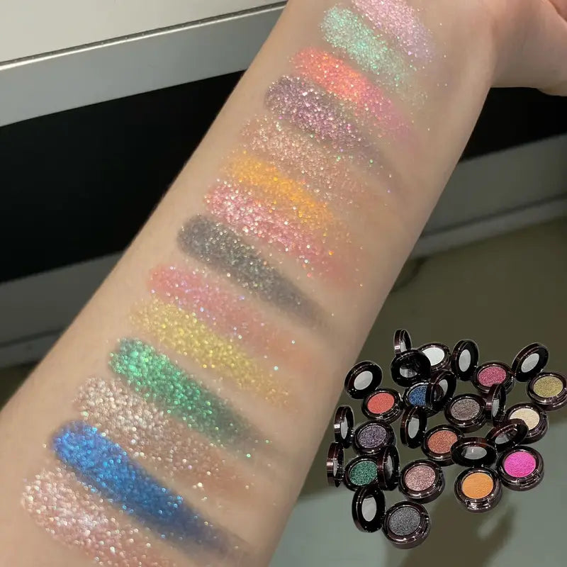 Multicolor Glitter Eyeshadow Palette Long Lasting Shimmer Makeup for Women