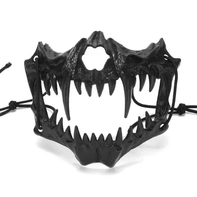 Horror Skull Mask with Long Teeth Demon Skeleton Cosplay Halloween Prop