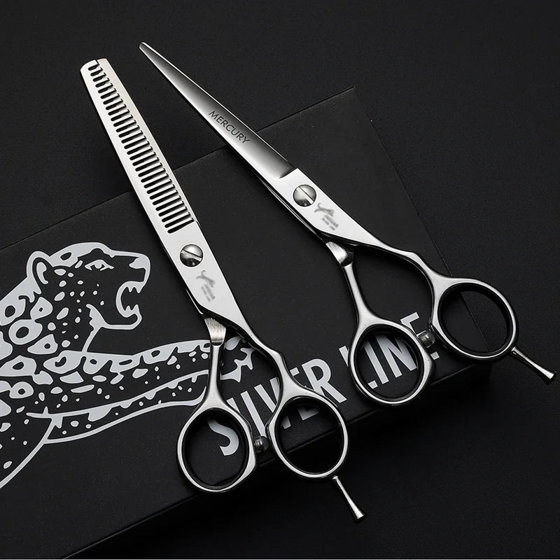 Professional Hairdressing Scissors Set - Reversed Hair Cutting Thinning Shears