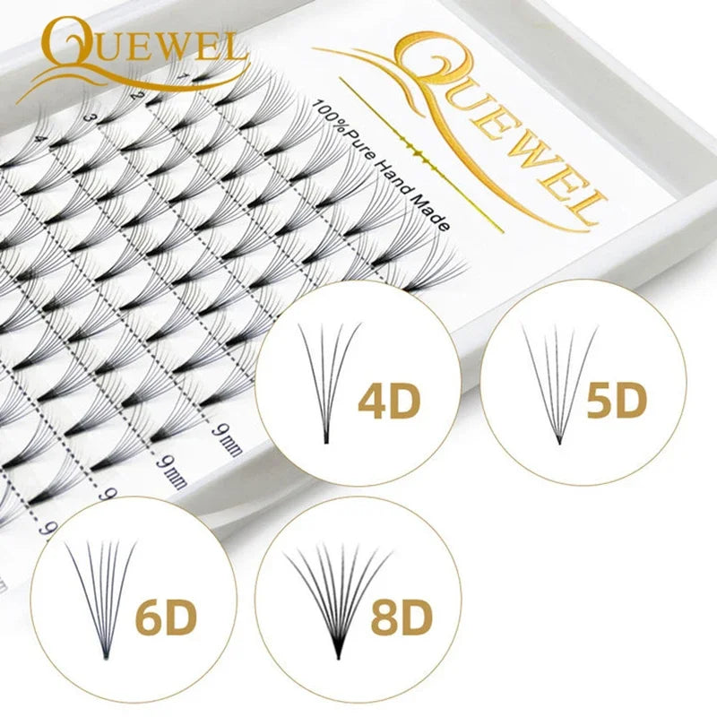 Russian Volume False Eyelash Extensions - Mink Silk Fans for Salon & Professional Use