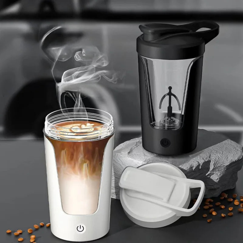 450ml Portable Electric Protein Shaker Bottle - Rechargeable Water & Meal Replacement Drink Mixer