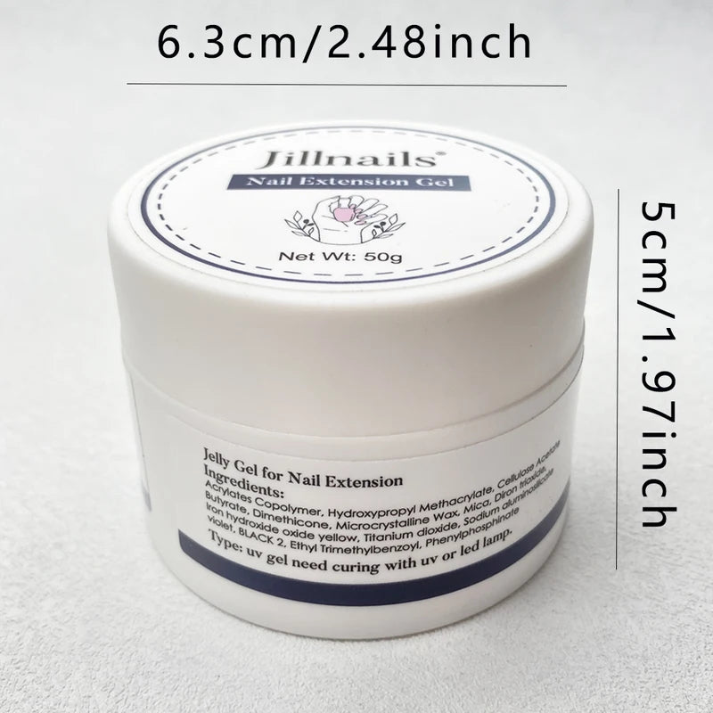 Jelly Gel Nails Builder UV Gel 50g for Nail Extensions & Strengthening - Hard Soft