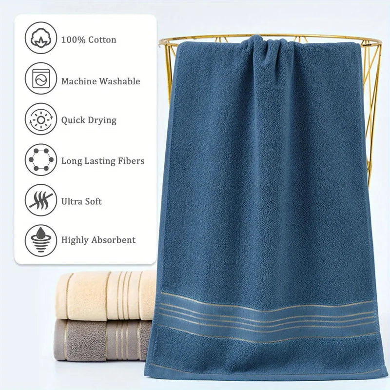 Multi-Purpose Cotton Bath Towels - Soft, Absorbent & Quick-Dry, 1-3 Pcs