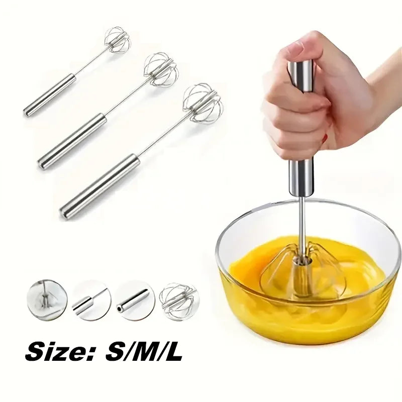 Manual Egg Beater Stainless Steel Hand Mixer for Kitchen Cooking - Multi Color