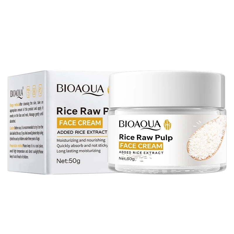 Rice Puree Face Cream Moisturizer Hydrating Whitening Skin Care 50g