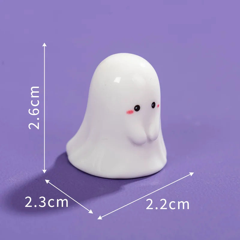 Halloween Luminous Mini Ghost Figurines Set - Glow in the Dark Festival Decor