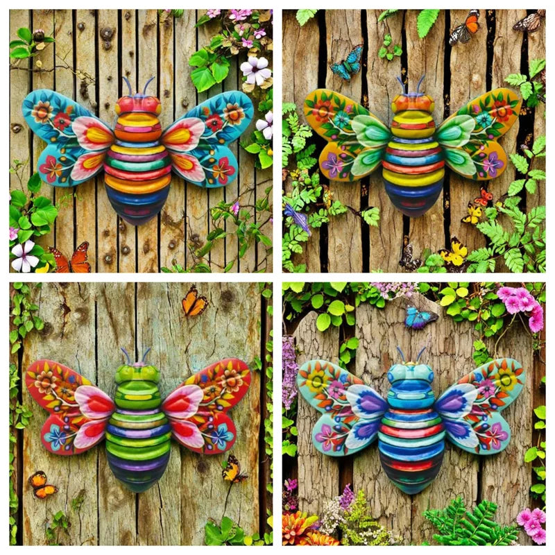 Iron Hanging Wall Decor Garden Art Outdoor Wall Sculpture Rustic Farmhouse Style