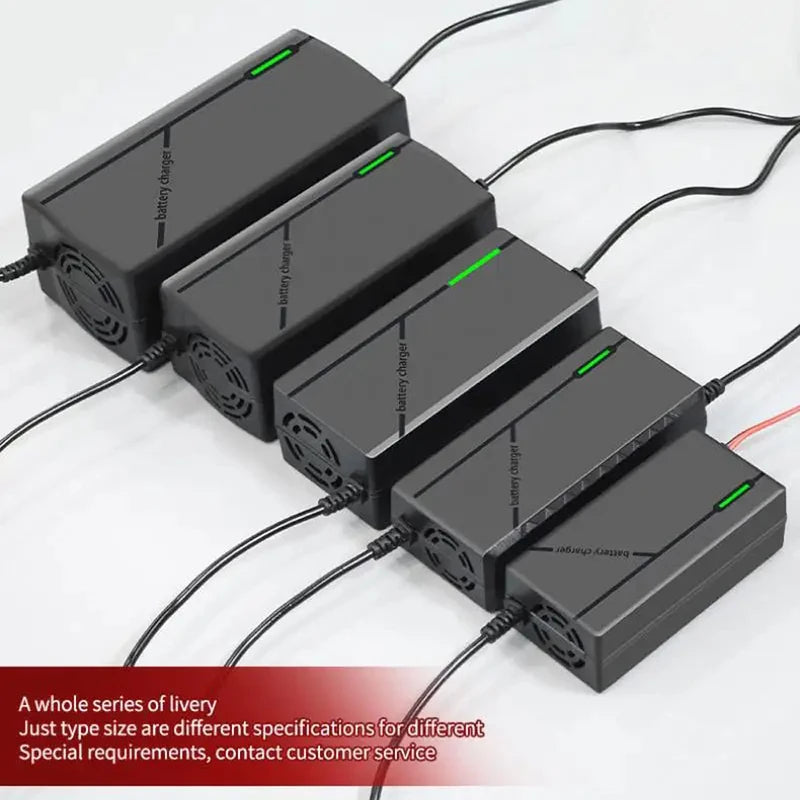 Universal 12V-72V Lithium Battery Charger 2A/3A/5A Fast Power Adapter EU/US