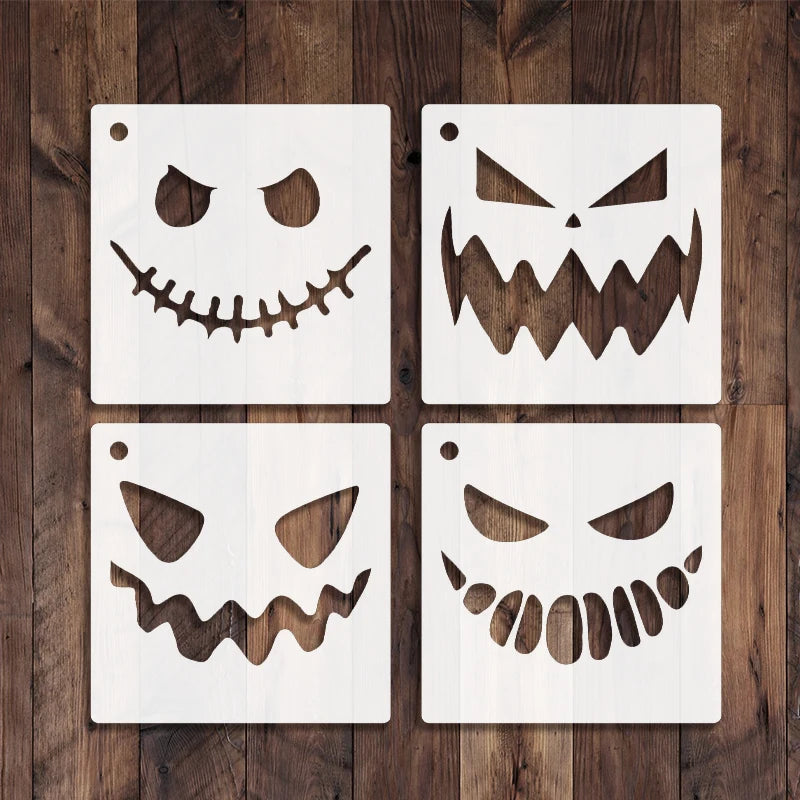 Pumpkin Face Stencils Pack of 25 for Halloween DIY Crafts Home Decor