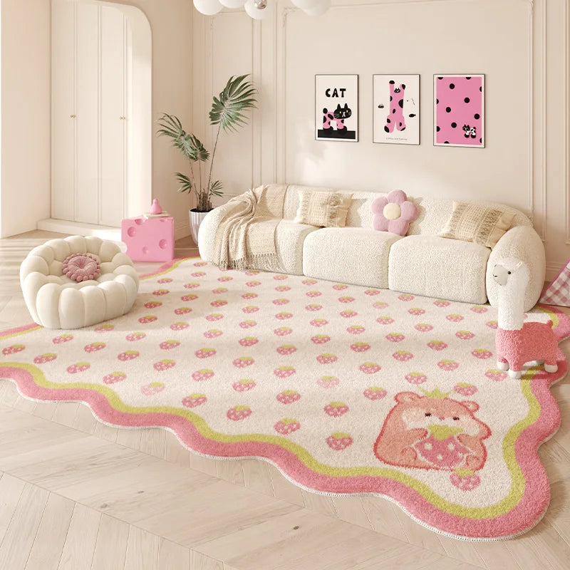Soft Irregular Shape Carpet for Living Room and Bedroom - Thick Fluffy Rug