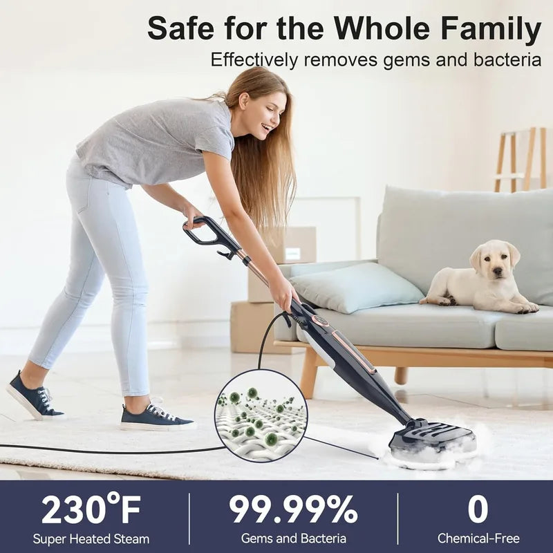 INSE VM6 Steam Mop Cleaner with Rotating Pads 1300W for Hard Floors