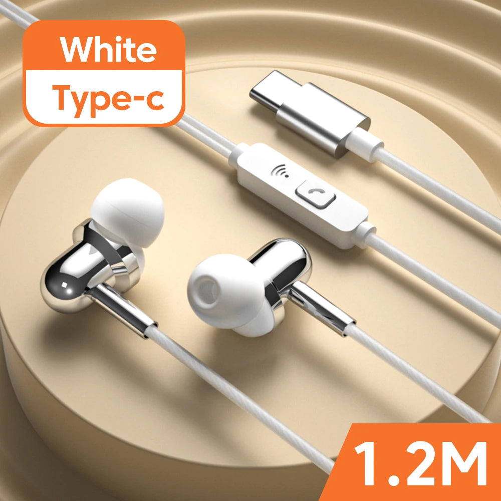 Wired In-Ear Headphones with DAC, Microphone & Inline Controls for Smartphone