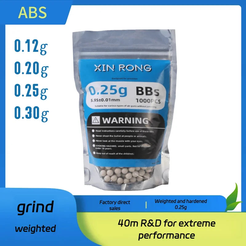 1000 Rounds 6mm BBs Paintball Ammo Set - High Quality Airsoft Gun Bullets