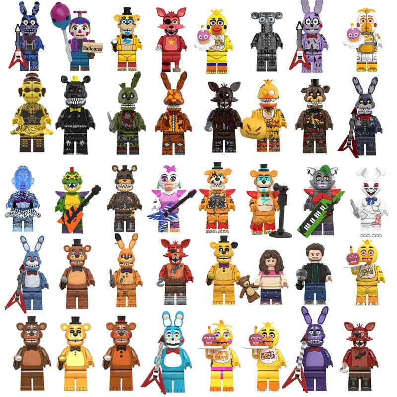 FNAF Nights Game Mini Figures Set - Building Blocks Skeleton Thriller Toys for Kids