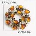 Elegant Leaf Ring with Rhinestones - Collar Brooch Jewelry Accessory