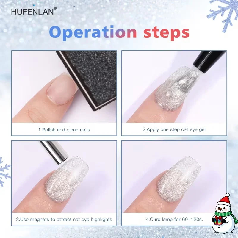 10ML One Step Cat Eye Gel Nail Polish Pen - Long-Lasting 3-in-1 Salon & Home Use