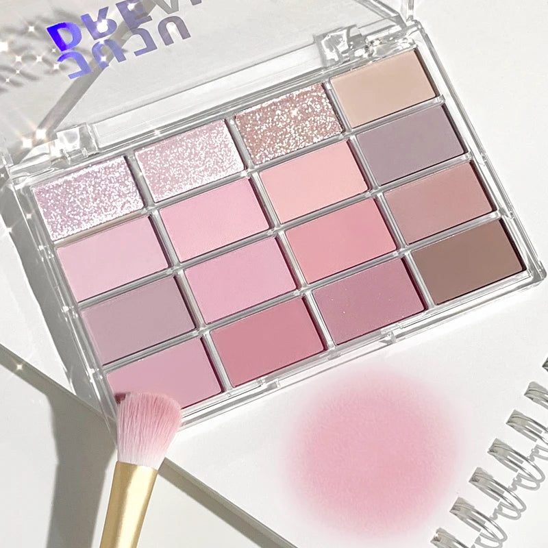16-Color Earth Tone Eyeshadow Palette Matte & Shimmer for Daily Makeup