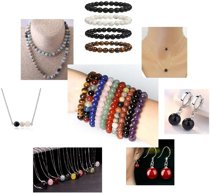 Colorful Tourmaline Beads Natural Stone Round Loose Beads for Jewelry Making