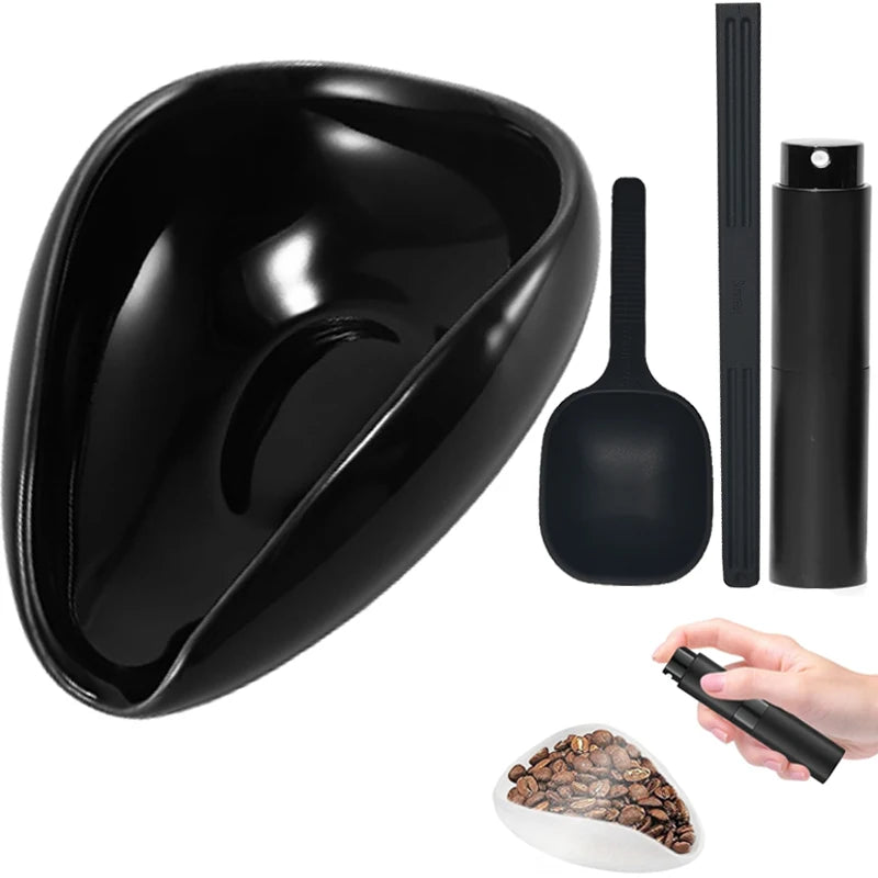 Coffee Bean Dosing Cup and Spoon Set - Ceramic Espresso & Tea Accessories