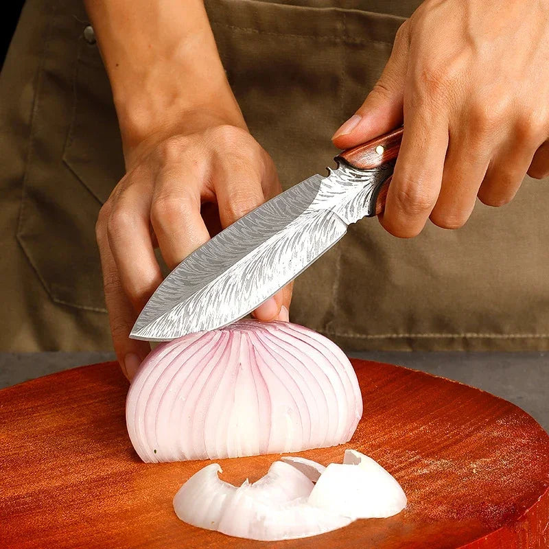 Professional Chef Utility & Boning Knife with Wooden Handle - Stainless Steel, Sharp, Durable