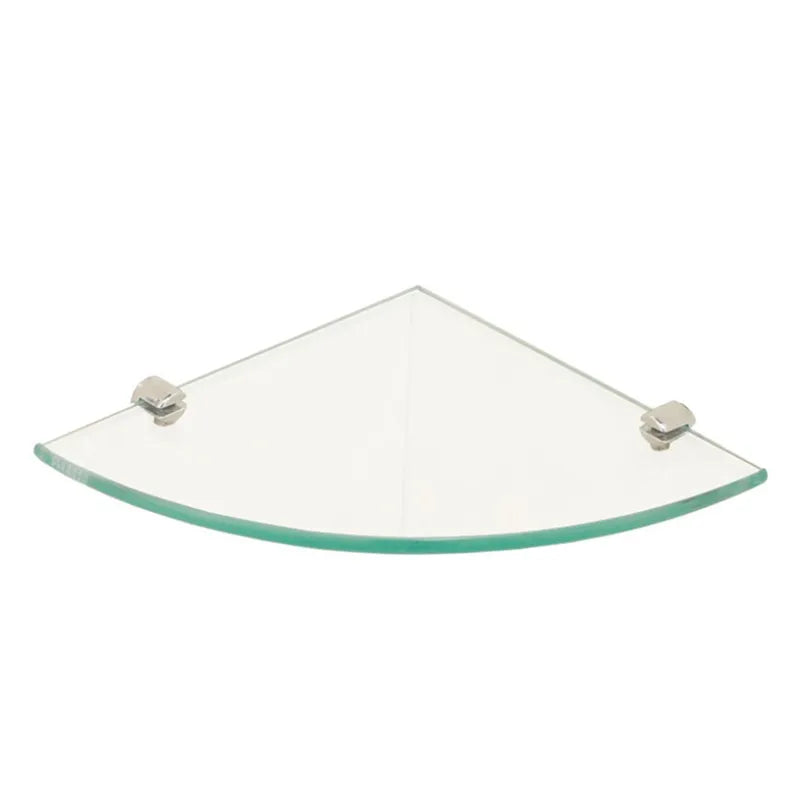 Glass Corner Shelf Bathroom Wall Mount Storage Rack for Shower and Vanity