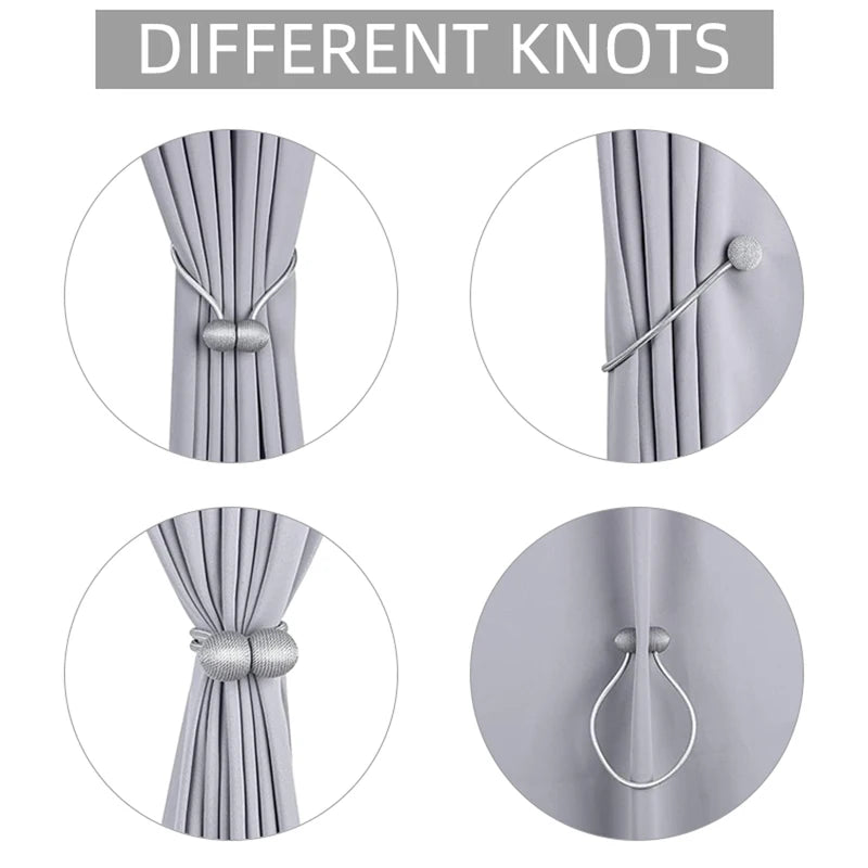 2pcs Modern Minimalist Magnetic Ball Curtain Tiebacks for Living Room and Bedroom