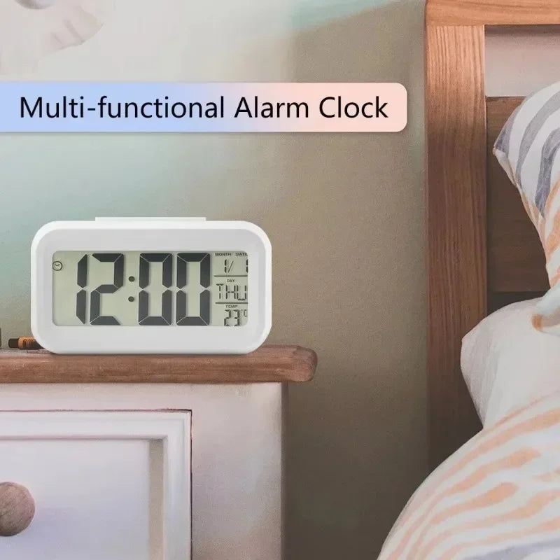 Digital Desk Alarm Clock with Night Light & Calendar - Multi-Color Variants