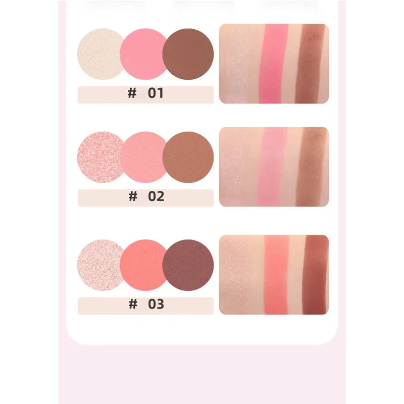 3-in-1 Makeup Palette Contour Blush Highlighter Face Powder for Professional Use