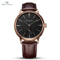 Men's Mechanical Wristwatch with 50m Waterproof Leather Strap Business Watch