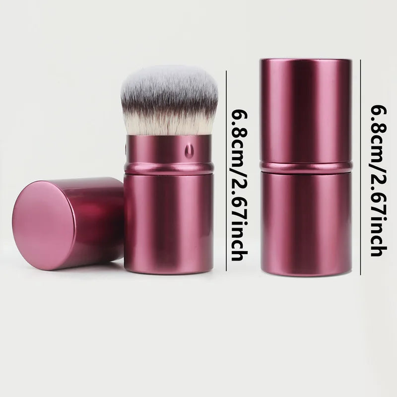 Retractable Kabuki Foundation Brush Travel Makeup Tool for Liquid, Cream & Powder