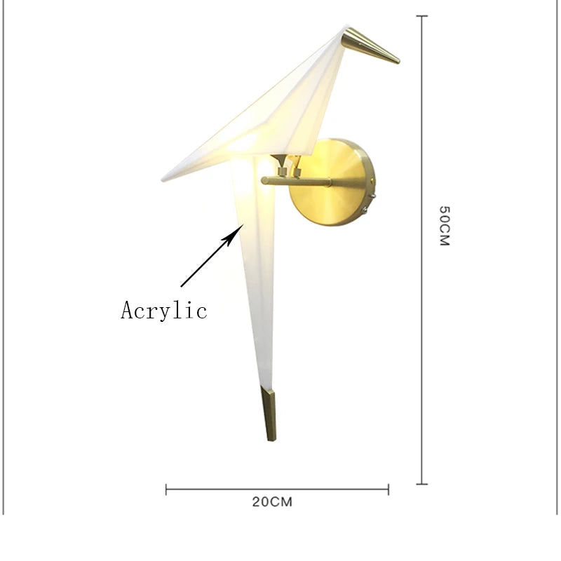 Bird Wall Lamp LED Wall Light Fixture for Living Room Decor - Loft Sconce