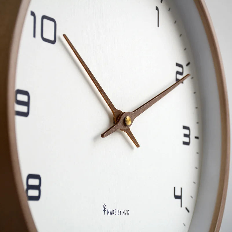 Nordic Style 12-Inch Wooden Wall Clock Modern Minimalist Quiet Living Room Decor
