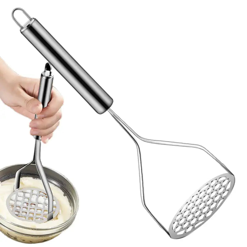 Stainless Steel Potato Masher for Vegetables & Fruit - Ergonomic Kitchen Tool