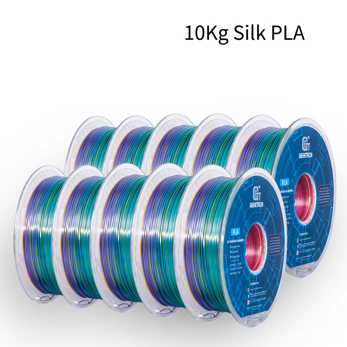 3D Printer Filament Set - Multiple Colors, PLA, PETG, Silk, TPU, ABS 1.75mm Spool