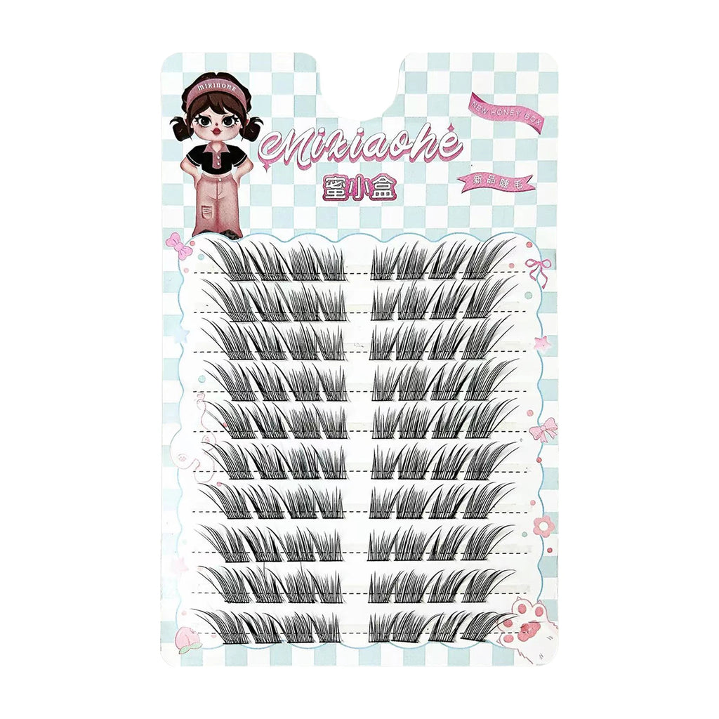False Eyelash Clusters Natural Wispy Fluffy Lash Extensions with Reusable Spiky Spiky Effect