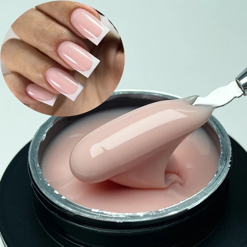 Builder Nail Gel for French Manicure & Nail Extensions - Self-Leveling UV LED Sculpting Gel