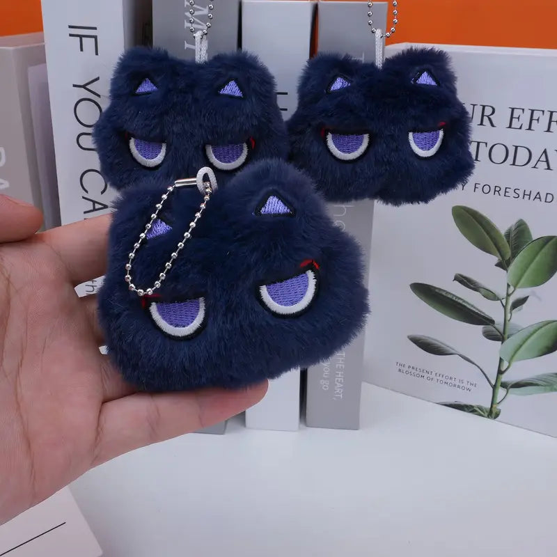 Cute Cat Plush Keychain - Impact Scaramouche Cosplay Anime Ghost Pendant for Backpack & Halloween
