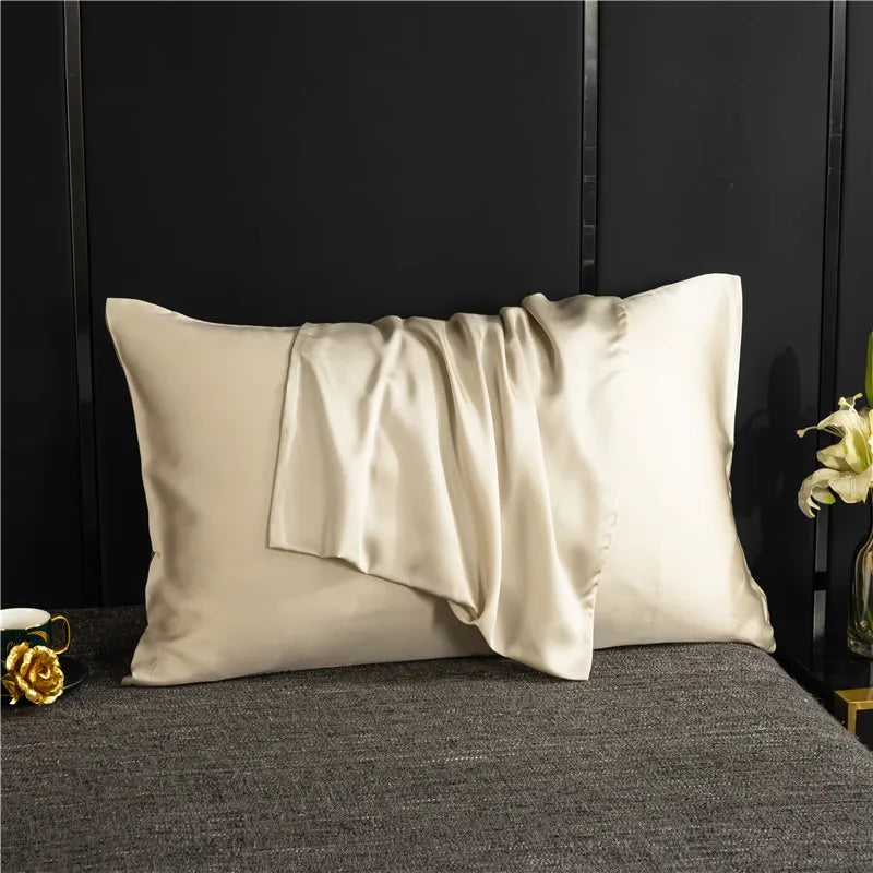 Natural Mulberry Silk Pillowcase - High-Quality Solid Color Bedding Cover
