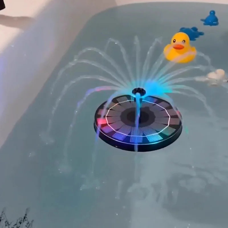 Floating LED Water Fountain Toy for Bathtub - Solar Powered Color Change Water Circulator