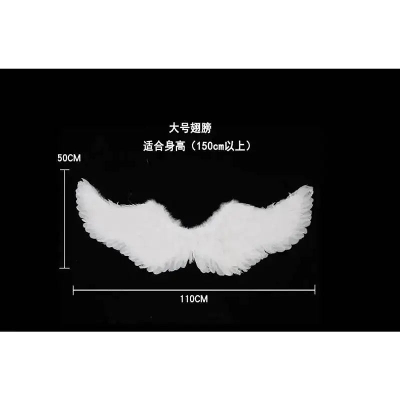 Angel Wings White Feathers Costume Accessory for Halloween & Cosplay