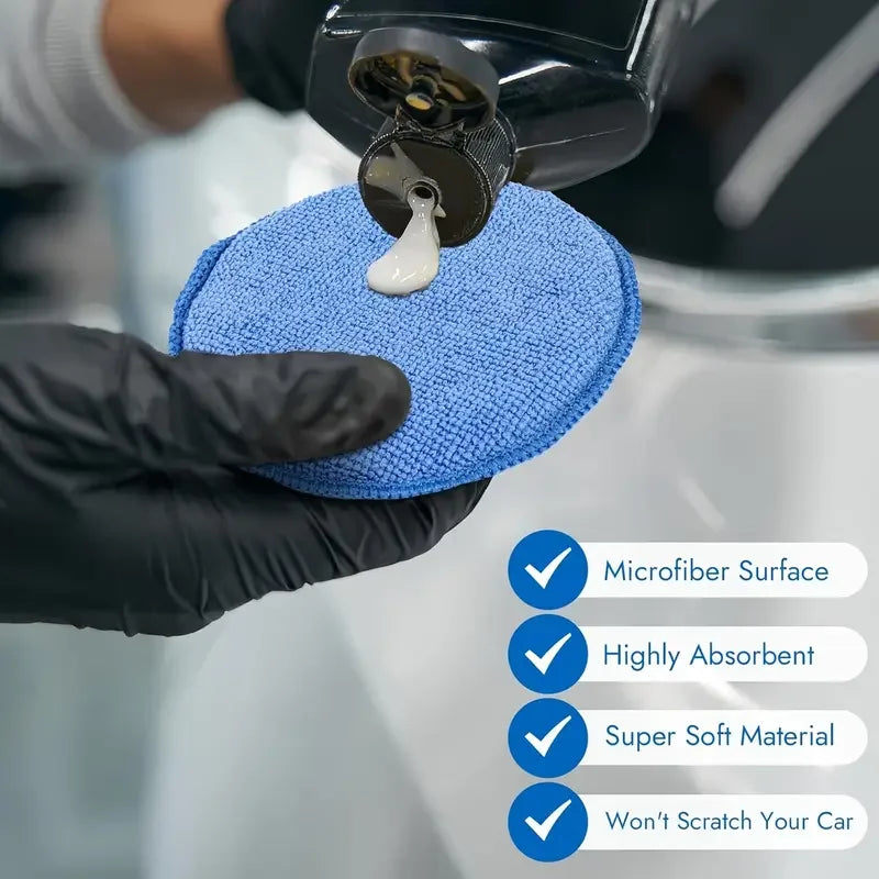 Car Detailing Applicator Pads Set - Microfiber Foam Sponges for Waxing & Polishing