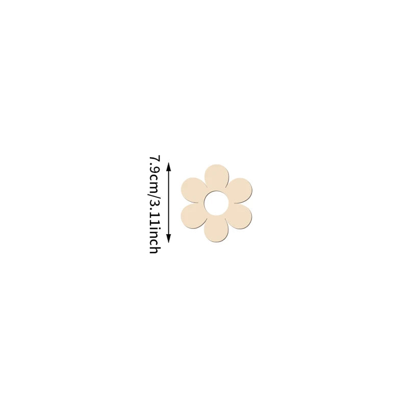 Wooden Flower Cutouts - Reusable Wall Decor for DIY Crafts Baby Room