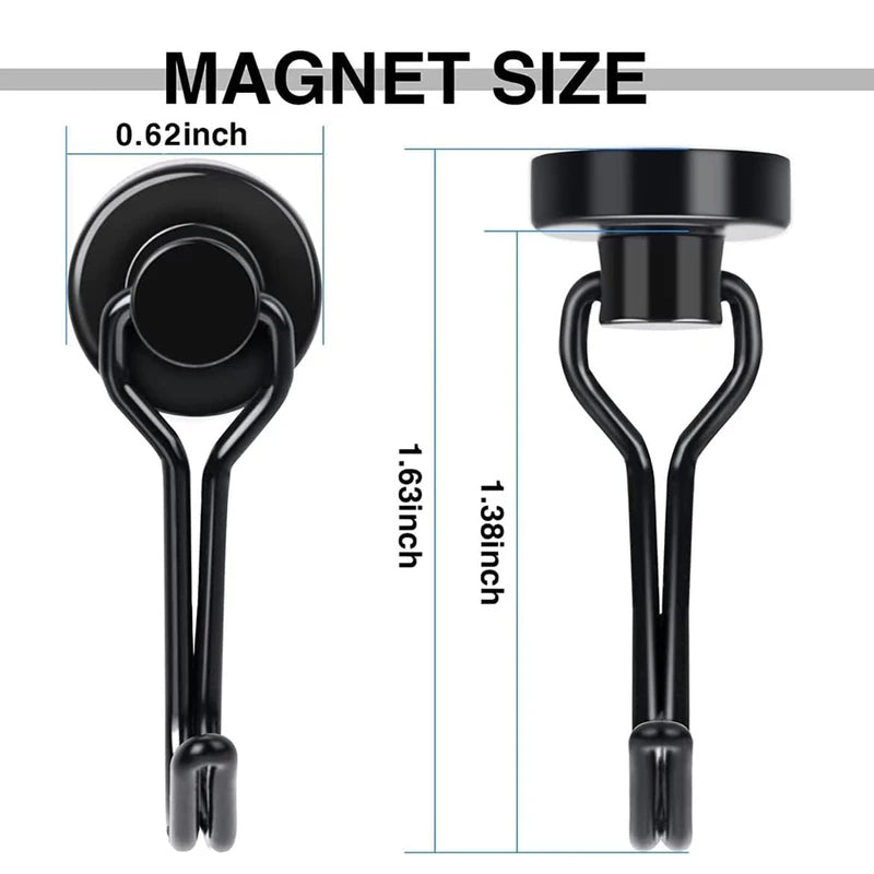 Heavy Duty Magnetic Hooks Swivel Magnet Hooks for Refrigerator, Grill, Locker
