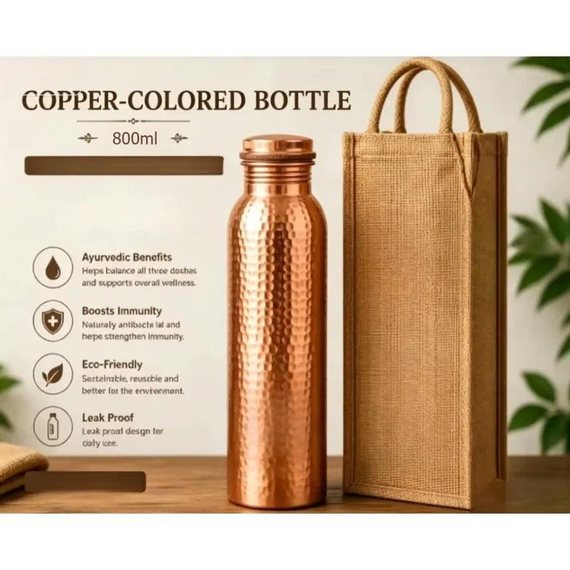 Vintage Copper Water Bottle 800ml-1000ml Outdoor Drinking Cup - Gift & Daily Use