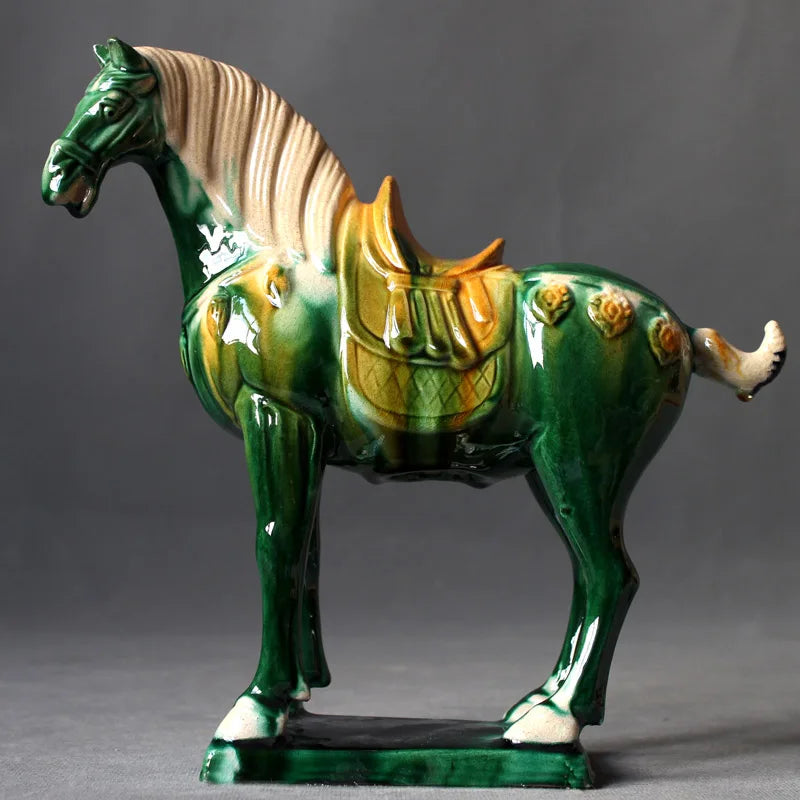 Ceramic Horse Sculpture Home Decor Statue for Living Room & Office